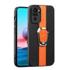For Xiaomi Redmi Note 10 4G Magnetic Litchi Leather Back Phone Case with Holder(Orange) - 1
