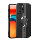 For Xiaomi Redmi Note 10 Pro 5G Magnetic Litchi Leather Back Phone Case with Holder(Black) - 1