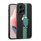For Xiaomi Redmi Note 12 4G Magnetic Litchi Leather Back Phone Case with Holder(Green) - 1
