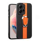 For Xiaomi Redmi Note 12 4G Magnetic Litchi Leather Back Phone Case with Holder(Orange) - 1