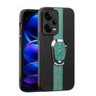 For Redmi Note 12 Pro 5G Global Magnetic Litchi Leather Back Phone Case with Holder(Green) - 1