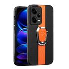 For Redmi Note 12 Pro 5G Global Magnetic Litchi Leather Back Phone Case with Holder(Orange) - 1