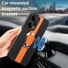 For Redmi Note 12 Pro 5G Global Magnetic Litchi Leather Back Phone Case with Holder(Orange) - 2
