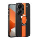 For Xiaomi Redmi Note 13 Pro+ Magnetic Litchi Leather Back Phone Case with Holder(Orange) - 1