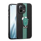 For Xiaomi Mi 11 Lite Magnetic Litchi Leather Back Phone Case with Holder(Green) - 1