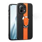 For Xiaomi Mi 11 Lite Magnetic Litchi Leather Back Phone Case with Holder(Orange) - 1