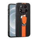 For Xiaomi 14 Ultra Magnetic Litchi Leather Back Phone Case with Holder(Orange) - 1