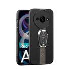 For Xiaomi Redmi A3 Magnetic Litchi Leather Back Phone Case with Holder(Black) - 1