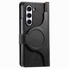 For Samsung Galaxy Z Fold5 5G Retro MagSafe Magnetic Zipper Wallet Leather Phone Case(Black) - 3