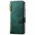 For Samsung Galaxy Z Fold5 5G Retro MagSafe Magnetic Zipper Wallet Leather Phone Case(Green) - 2