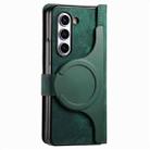 For Samsung Galaxy Z Fold5 5G Retro MagSafe Magnetic Zipper Wallet Leather Phone Case(Green) - 3