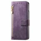 For Samsung Galaxy Z Fold5 5G Retro MagSafe Magnetic Zipper Wallet Leather Phone Case(Purple) - 2