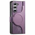 For Samsung Galaxy Z Fold5 5G Retro MagSafe Magnetic Zipper Wallet Leather Phone Case(Purple) - 3