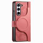 For Samsung Galaxy Z Fold5 5G Retro MagSafe Magnetic Zipper Wallet Leather Phone Case(Pink) - 3