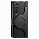 For Samsung Galaxy Z Fold4 Retro MagSafe Magnetic Zipper Wallet Leather Phone Case(Black) - 3