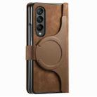 For Samsung Galaxy Z Fold4 Retro MagSafe Magnetic Zipper Wallet Leather Phone Case(Brown) - 3