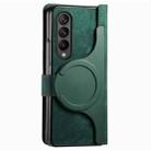 For Samsung Galaxy Z Fold4 Retro MagSafe Magnetic Zipper Wallet Leather Phone Case(Green) - 3
