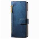 For Samsung Galaxy Z Fold4 Retro MagSafe Magnetic Zipper Wallet Leather Phone Case(Blue) - 2