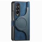 For Samsung Galaxy Z Fold4 Retro MagSafe Magnetic Zipper Wallet Leather Phone Case(Blue) - 3