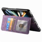 For Samsung Galaxy Z Fold4 Retro MagSafe Magnetic Zipper Wallet Leather Phone Case(Purple) - 1