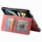 For Samsung Galaxy Z Fold4 Retro MagSafe Magnetic Zipper Wallet Leather Phone Case(Pink) - 1