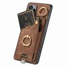 For Realme C20 Retro Skin-feel Ring Card Bag Phone Case with Hang Loop(Brown) - 3