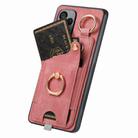 For Realme 9 Pro+ Retro Skin-feel Ring Card Bag Phone Case with Hang Loop(Pink) - 3