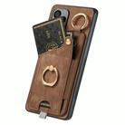For Realme 9 Pro+ Retro Skin-feel Ring Card Bag Phone Case with Hang Loop(Brown) - 3