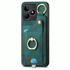 For Realme C30S 4G Retro Skin-feel Ring Card Bag Phone Case with Hang Loop(Green) - 2