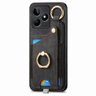 For Realme GT Master Retro Skin-feel Ring Card Bag Phone Case with Hang Loop(Black) - 2