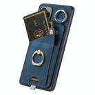 For Realme Neo 7 Retro Skin-feel Ring Card Bag Phone Case with Hang Loop(Blue) - 3