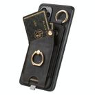 For Realme Neo 7 Retro Skin-feel Ring Card Bag Phone Case with Hang Loop(Black) - 3