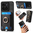 For Xiaomi 14 Retro Splitable Magnetic Card Bag Leather Phone Case(Black) - 1