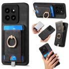For Xiaomi  14 Pro Retro Splitable Magnetic Card Bag Leather Phone Case(Black) - 1