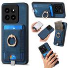 For Xiaomi  14 Pro Retro Splitable Magnetic Card Bag Leather Phone Case(Blue) - 1