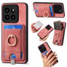 For Xiaomi  14 Pro Retro Splitable Magnetic Card Bag Leather Phone Case(Pink) - 1