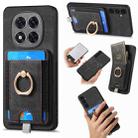For Xiaomi Redmi Note 14 Pro+ 5G Retro Splitable Magnetic Card Bag Leather Phone Case(Black) - 1