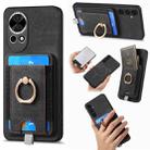 For Huawei nova 13 Retro Splitable Magnetic Card Bag Leather Phone Case(Black) - 1