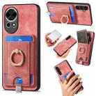 For Huawei nova 13 Pro Retro Splitable Magnetic Card Bag Leather Phone Case(Pink) - 1