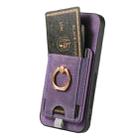 For Huawei Mate 70 Retro Splitable Magnetic Card Bag Leather Phone Case(Purple) - 3