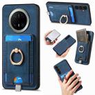 For Huawei Mate 70 Pro Retro Splitable Magnetic Card Bag Leather Phone Case(Blue) - 1