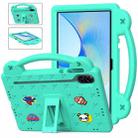 For Honor Pad X9 Handle Kickstand Children EVA Shockproof Tablet Case(Mint Green) - 1