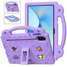 For Honor Pad X9 Handle Kickstand Children EVA Shockproof Tablet Case(Light Purple) - 1