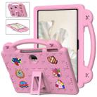 For Honor Pad 9 2023 12.1 Handle Kickstand Children EVA Shockproof Tablet Case(Pink) - 1