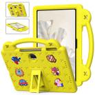 For Honor Pad 9 2023 12.1 Handle Kickstand Children EVA Shockproof Tablet Case(Yellow) - 1