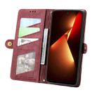 For Tecno Pova 5 4G Geometric Zipper Wallet Side Buckle Leather Phone Case(Red) - 3