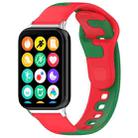 For Redmi Watch 4 Stitching Dual Color Silicone Watch Band(Red Green) - 1