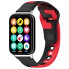 For Redmi Watch 4 Stitching Dual Color Silicone Watch Band(Black Red) - 1