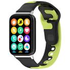 For Redmi Watch 4 Stitching Dual Color Silicone Watch Band(Black Green) - 1