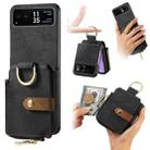 For Motorola Razr 40 Retro Skin-feel Ring Multi-card Wallet Phone Case(Black) - 1